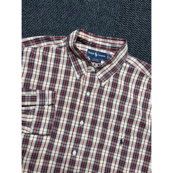 Ralph Lauren Shirt Men XL ‎ Plaid Button Down Dress Big Oversized Oxford Pony - Picture 1 of 5